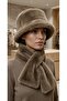Women's Luxury Imported Fur Bucket Hat and Neck Collar Scarf Set Plush Soft Hat Set Winter Accessory - 6