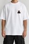 Meditation Samurai Minimal Front Printed T-Shirt White Oversize