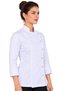 Gabardine Fabric Long Sleeve White Fold-Over Cuff Professional Long Length Women's Chef Jacket - 4