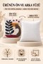 Digital Printed Punch Embroidery Patterned Decorative Throw Pillow Cover (1 Piece) - 3