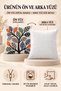 Digital Printed Punch Embroidery Patterned Decorative Throw Pillow Cover (1 Piece) - 3