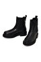Women's Black Thick-Soled Leather Chelsea Boots Wf190051Dv - 4