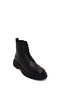 Men's Black Lace-Up Zippered Leather Casual Boots Wm710027Df - 7