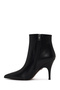 Women's Black Zippered Thin Heeled Leather Boots Wf100007Dv - 3