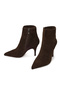 Women's Brown Zippered High Thin Heeled Suede Leather Boots Wf100007Ds - 5