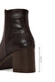 Women's Brown Zippered Crocodile Patterned Platform Thick Heeled Leather Boots Wf170027Dk - 4