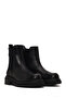 Women's Black Thick-Soled Leather Chelsea Boots Wf190051Dv - 2