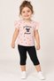 Girls' Princess Printed Heart Pattern Ruffle T-Shirt and Capri Leggings 2-Piece Set 1-3 Years
