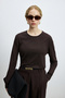 Lıa Women's Sweater Dark Brown - 3