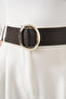 Women's Oval Buckle Belt 033 - Brown - 2