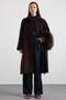 Shirt Collar Oversize Medium Length Coat Brown 3194 - 2