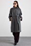 Shirt Collar Oversize Medium Length Coat Dark Gray 3194 - 5
