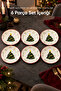 6-Piece Decorated Christmas Pine Tree Patterned Cake Plate 19 cm Dessert Presentation Serving Plate Red White for 6 People - 4