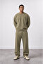 Men's Basic Oversize Sweatshirt Khaki - 4
