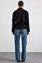 Cape Detailed Raglan Sleeve Water Repellent Short Trench Coat Black 6908 - 7