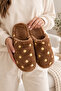 Set of 4 Coffee Polka Dot - Black Polka Dot - Tan Leopard - Gray Leopard Plush House Slippers 3 cm Sole Byndatom01 - 7