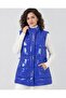 Women's Saks Blue Shiny Lined Inflatable Vest Hzl25W-Bd152181 - 3