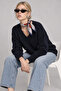 V-Neck Oversize Knitwear Sweater Lki̇0061 Dark Blue