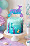 Mermaid Themed 5 Year Old Cake Decoration - Birthday Decoration - 3-Piece Cake Decoration - 2