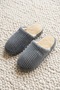 Men's Gray Thick Corduroy Winter House Slippers 3 cm Byndtnh01 - 6