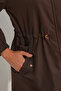 Women's Drawstring Waist Coat Brown - 10322 - 4