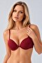 Women's Derby Double Push-Up Padded Claret Red Bra 33703501