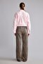 Leopard Patterned Straight Fit Pocketed Regular Waist Long Gabardine Trousers I8221Ax26Wn - 6