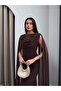 Degaje Collar Tulle Shoulder Cape Dress - 6