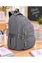 Gray a Quality Luxury Crinkle Fabric Multi-Compartment School Bag Daily Bag