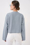 Tie-Front Linen Kimono 960 - Light Blue - 2