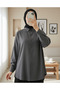103901 Oversize Basic Hijab Shirt - Gray - 3
