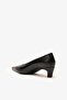 Andros Black Leather Kitten Heel Shoes - 3
