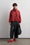 Omi Collar Trench Coat Red - 4