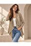 Linen Textured Draped Shawl Collar Cardigan / Jacket - 8
