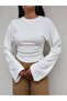 Side Gathered Long Sleeve Blouse - 3