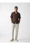 Regular Fit Resort Collar Muslin Men's Shirt (S6) - 2