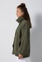 Women's Khaki Stand Collar Oversize Modal Lined Trench Coat 32006 - 3