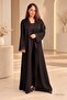 Black Embroidered Floral Lace Nida Abaya