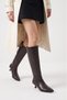 Women's Pointed Toe Side Zipper Heeled Casual Boots Zery Brown - 7