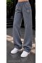 Women's Black Sun Figure Printed Sweatpants - Loose Fit Comfortable Cut Two-Thread Sports Trousers