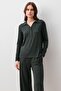 Long Sleeve Buttoned Soft Textured Flexible Viscose Pajama Set - 4