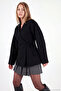 Cotton Double-Breasted Collar Side Tie Detailed Cashmere Coat Women's Cashmere Coat 681527 - 4