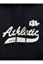 Regular Fit Letter Printed Hooded Navy Blue Sweatshirt - 3