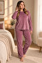 Plus Size Velvet Women's Pajama Set - Super Soft Velvet - 3