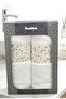 -Daniela Beyaz- 2-Piece Towel with Gift Box Embroidered 1St Model (50X90)-Gold Glitter