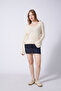 V-Neck Basic Knitwear Sweater Ecru - 2