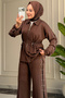 6690 - Stylish, Comfortable, Loose-Fitting Modal Fabric Women's Set with Eyelet Detail - 4