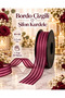 Burgundy Striped Chiffon Ribbon 2.5 cm – 1 Roll 20 Meters – Decorative Bow, Gift Wrapping and Organizational Decoration Ribbon