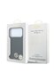 iPhone 18 Pro Max Case Licensed M-Safe Featured Pu Stone Metal 4g and Text Logo Cover Black - 8