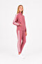 Girl's Cotton Stand Collar Tracksuit Set Dusty Rose-26112 - 4